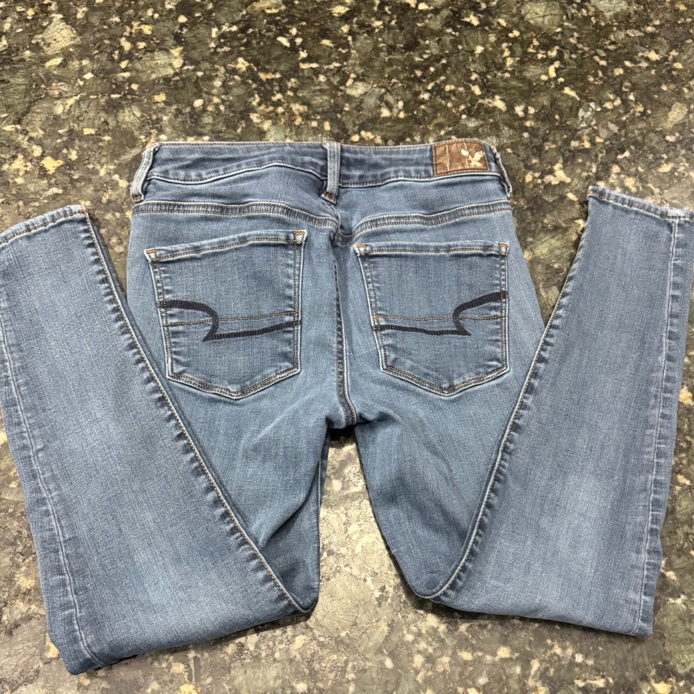 Women's American Eagle Super Super Stretch High Hi Rise Jegging 4 Short 4S Jeans - Picture 8 of 9